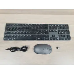 Teclado y Ratón Inalámbrico - Amazon Basics - Ultracompacto Negro
