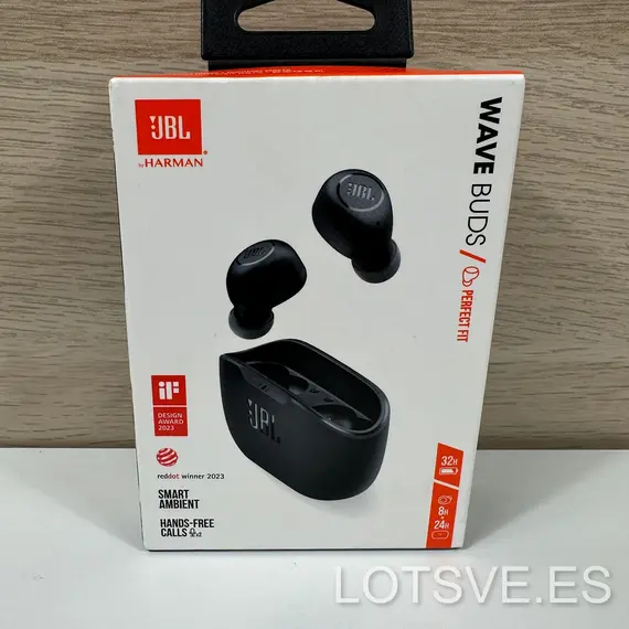 Auriculares inalámbricos JBL Wave Buds Black con estuche de carga